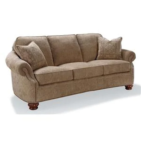 Rolled Arm Accent Sofa with Nailhead Trim
